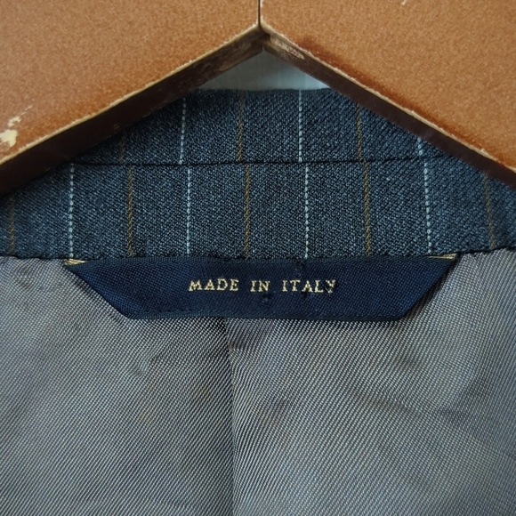 Brooks Brothers Preppy Classic Fit Pinstriped Wool Blazer Jacket Dark Gray 46/41 - Picture 5 of 16